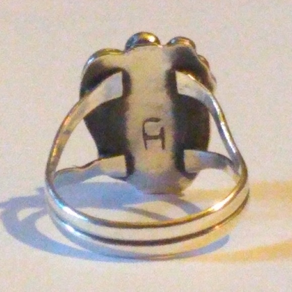 SIGNED Native American Sterling Silver MOP Mother of Pearl Ring VINTAGE - Picture 8 of 8